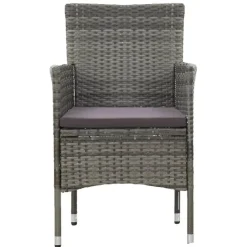 vidaXL - Bistroset - Grijs - Poly rattan