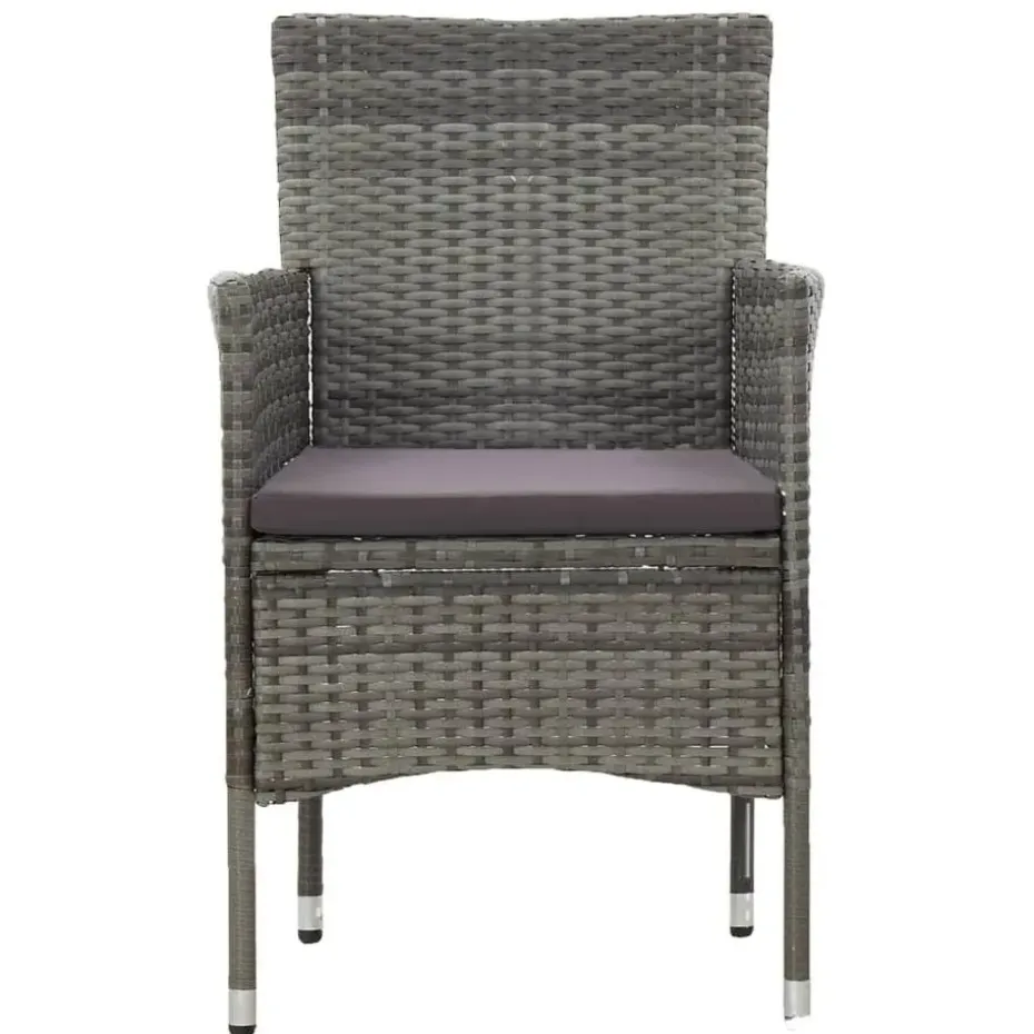 vidaXL - Bistroset - Grijs - Poly rattan