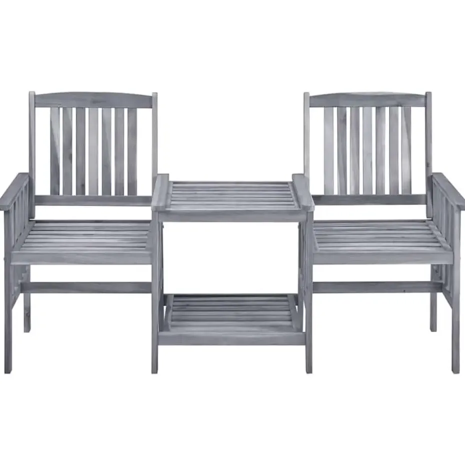 vidaXL - Bistroset - Grijs - Hout - 159x61x92 cm