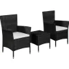 vidaXL - Bistroset - Zwart - Poly rattan