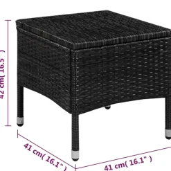 vidaXL - Bistroset - Zwart - Poly rattan