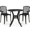 vidaXL - Bistroset - Zwart - Aluminium