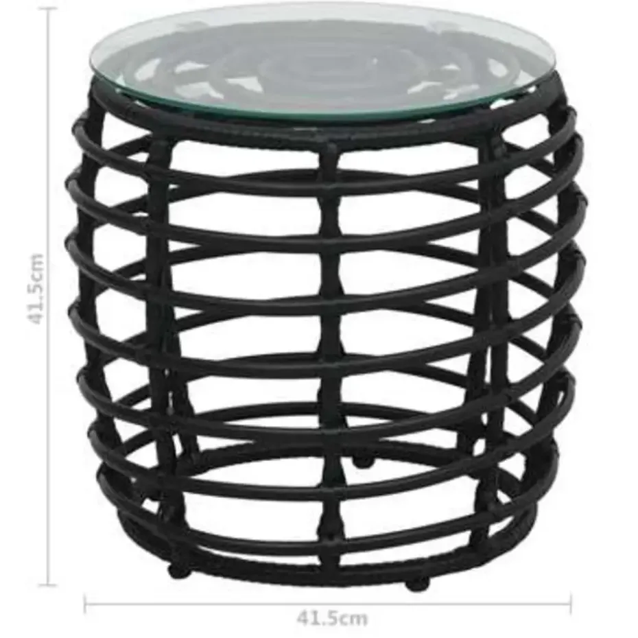 vidaXL - Bistroset - Zwart - Poly rattan