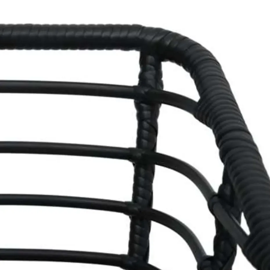 vidaXL - Bistroset - Zwart - Poly rattan