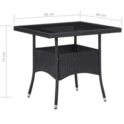 vidaXL - Bistroset - Zwart - Poly rattan