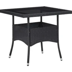 vidaXL - Bistroset - Zwart - Poly rattan