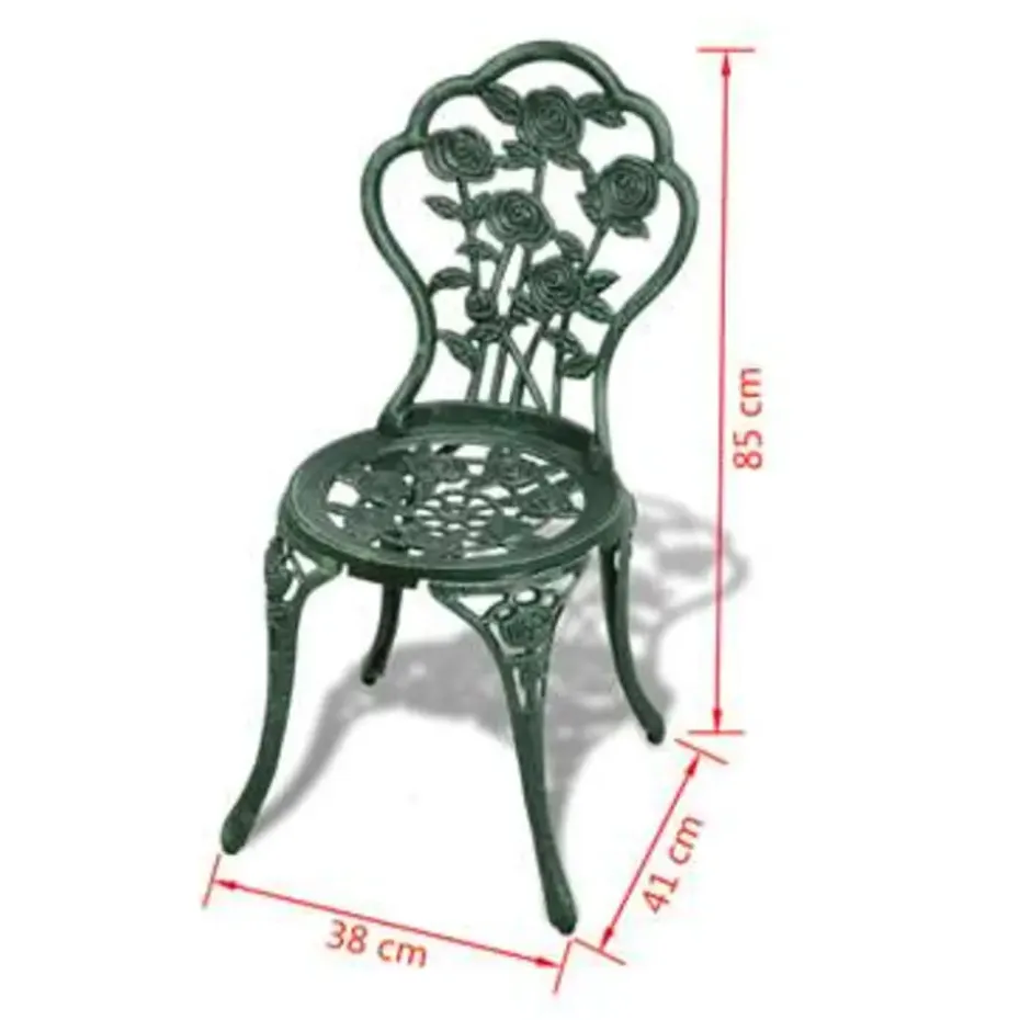 vidaXL - Bistroset Bistrosets - Groen - Aluminium