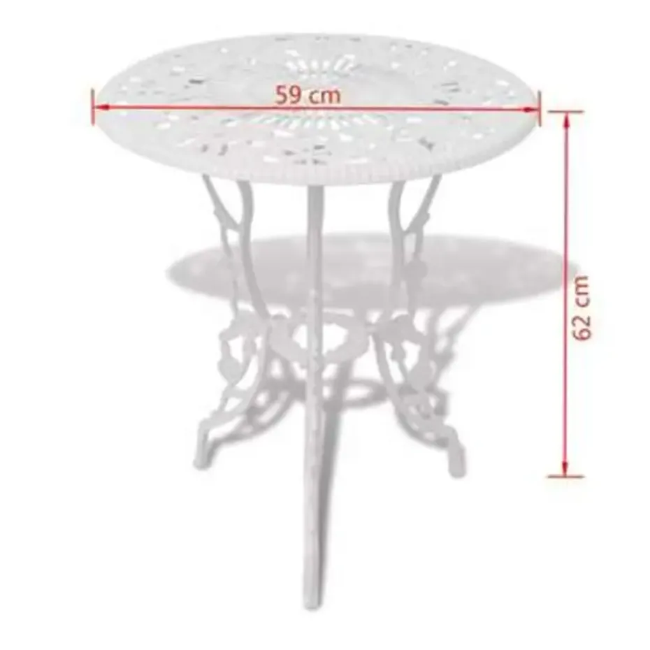 vidaXL - Bistroset Bistrosets - Wit - Aluminium