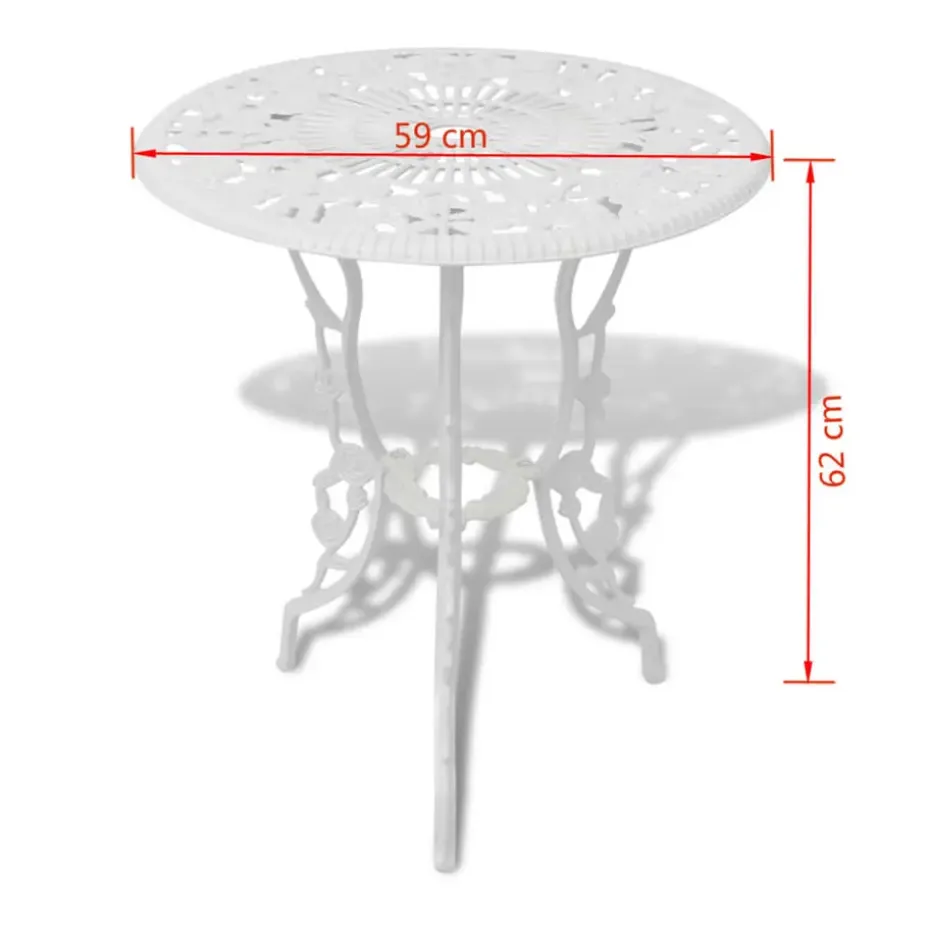 vidaXL - Bistroset Bistrosets - Wit - Aluminium