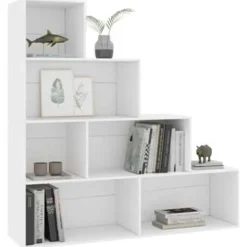 vidaXL - Boekenkast - Wit - Bewerkt hout