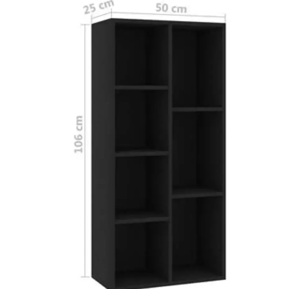 vidaXL - Boekenkast - Zwart - Bewerkt hout