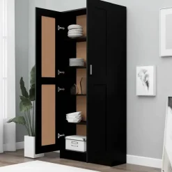 vidaXL - Boekenkast - Zwart - Bewerkt hout