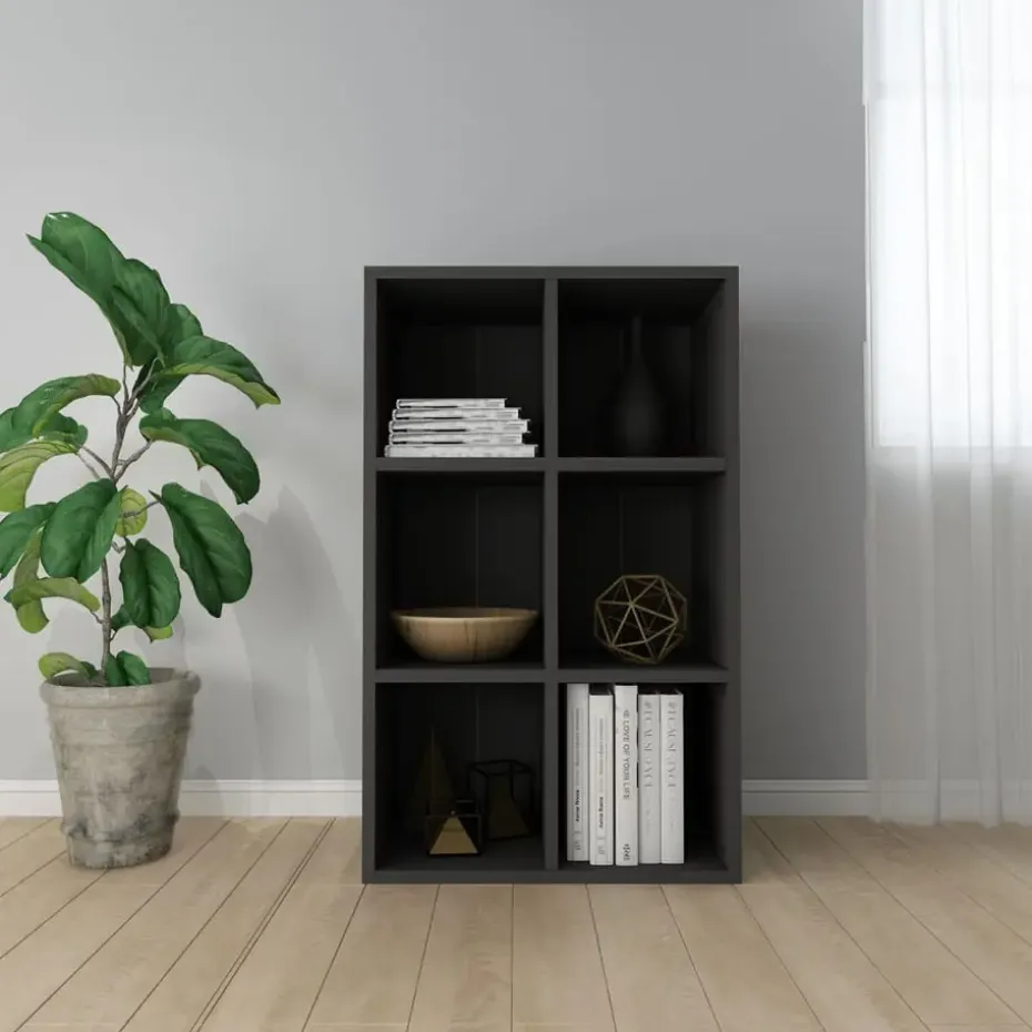 vidaXL - Boekenkast - Zwart - Bewerkt hout - 66 x 30 x 98 cm
