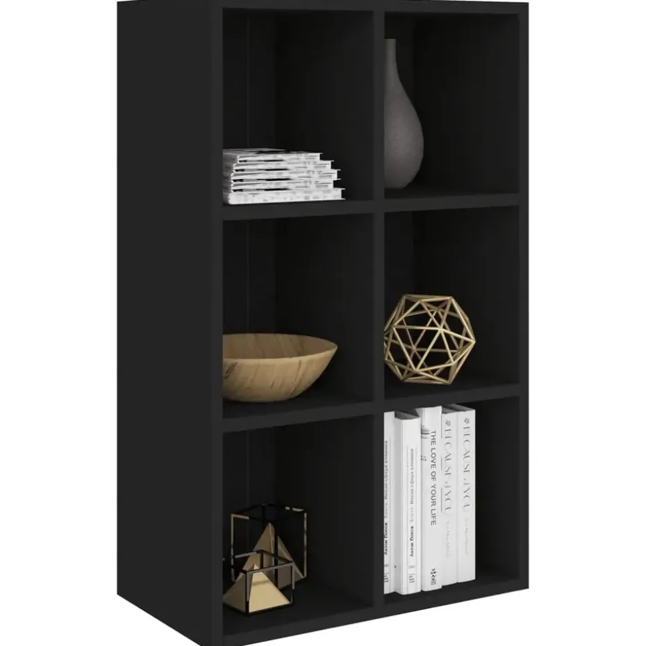 vidaXL - Boekenkast - Zwart - Bewerkt hout - 66 x 30 x 98 cm