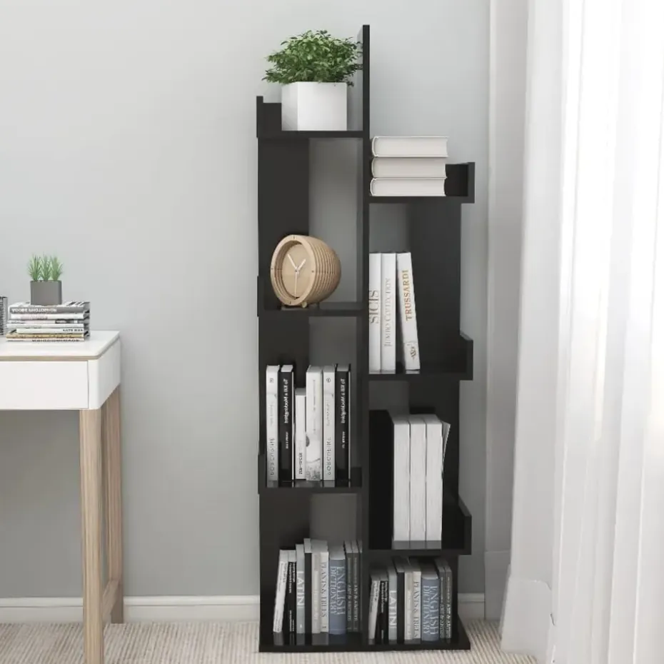 vidaXL - Boekenkast - Zwart - Bewerkt hout