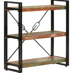 vidaXL - Boekenkast 3-laags - Multikleur - Gerecycled hout - 77 x 30 x 80 cm
