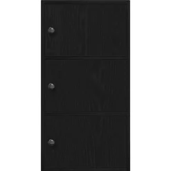 vidaXL - Boekenkast met 3 deuren voor woonkamers - Zwart - Hout - 40x24x77 cm