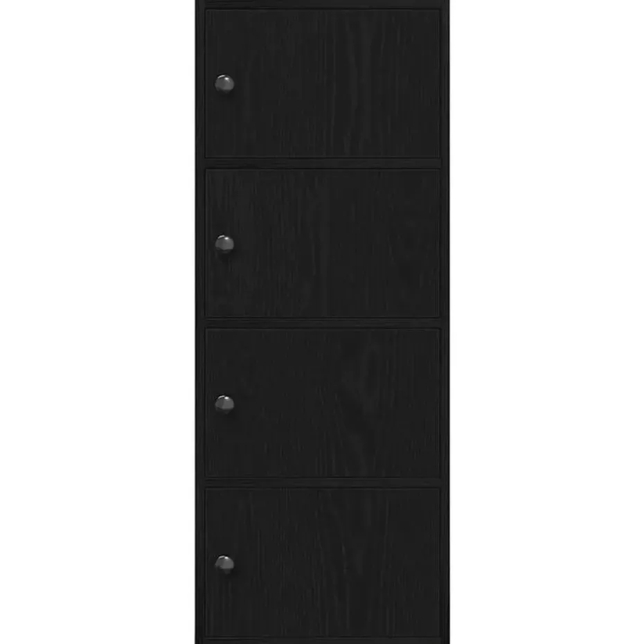 vidaXL - Boekenkast met 4 deuren voor woonkamers - Zwart - Hout - 40x24x102 cm