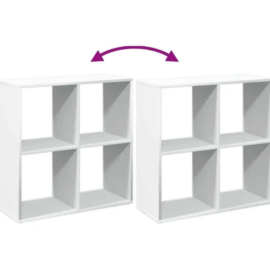 vidaXL - Boekenkast met 4 open vakken voor woonkamers - Wit -69.5x29x69.5 cm
