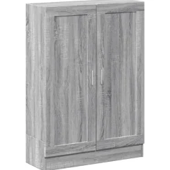 vidaXL - Boekenkast met 2 plakken en 2 deuren - Grijs sonoma - 82.5x30.5x115 cm