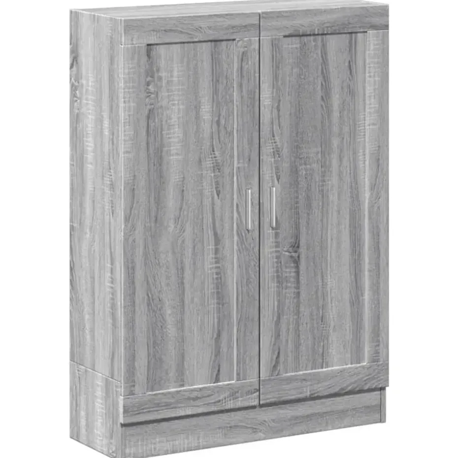 vidaXL - Boekenkast met 2 plakken en 2 deuren - Grijs sonoma - 82.5x30.5x115 cm