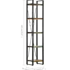 vidaXL - Boekenkast met 5 schappen - Multikleur - Hout - 40 x 30 x 180 cm