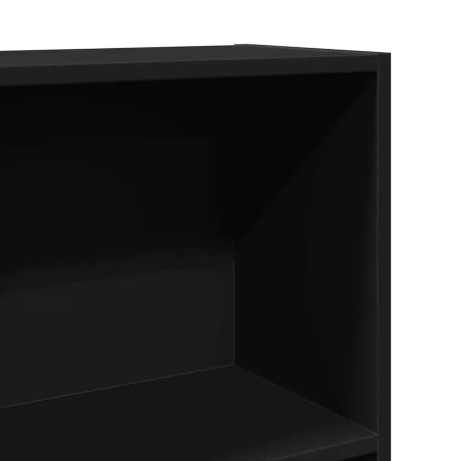 vidaXL - Boekenkast met 4 vakken - Zwart - Bewerkt hout - 40x24x143 cm