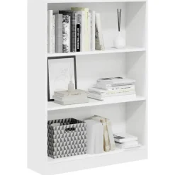 vidaXL - Boekenkast met 3 vakken - Wit - Bewerkt hout - 80x24x109 cm