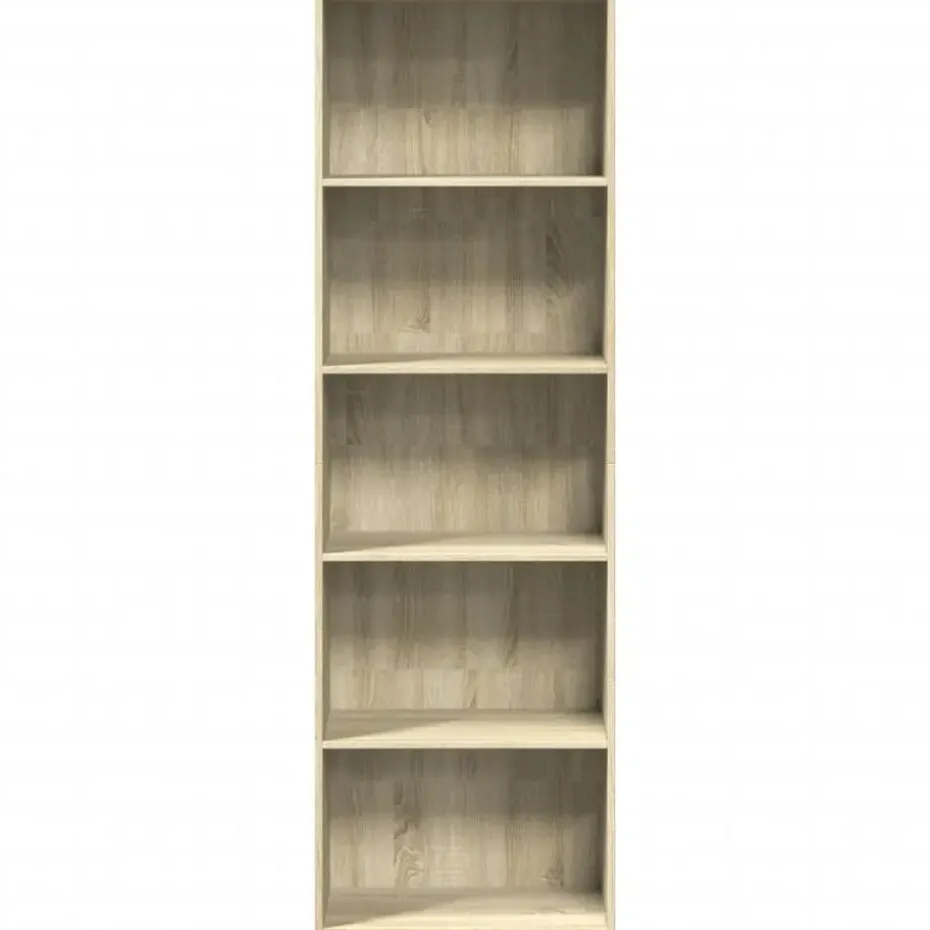 vidaXL - Boekenkast met 5 vakken voor woonkamers - Sonoma eiken - 60x30x189 cm