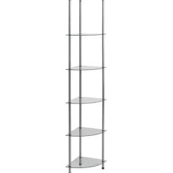 vidaXL - Boekenkast met 6-laags planken - Transparant - Glas - 30x30x160 cm