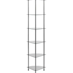vidaXL - Boekenkast met 6-laags planken - Transparant - Glas - 30x30x160 cm