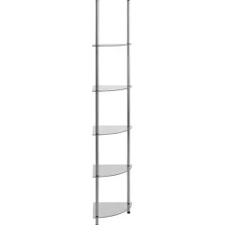 vidaXL - Boekenkast met 6-laags planken - Transparant - Glas - 30x30x160 cm