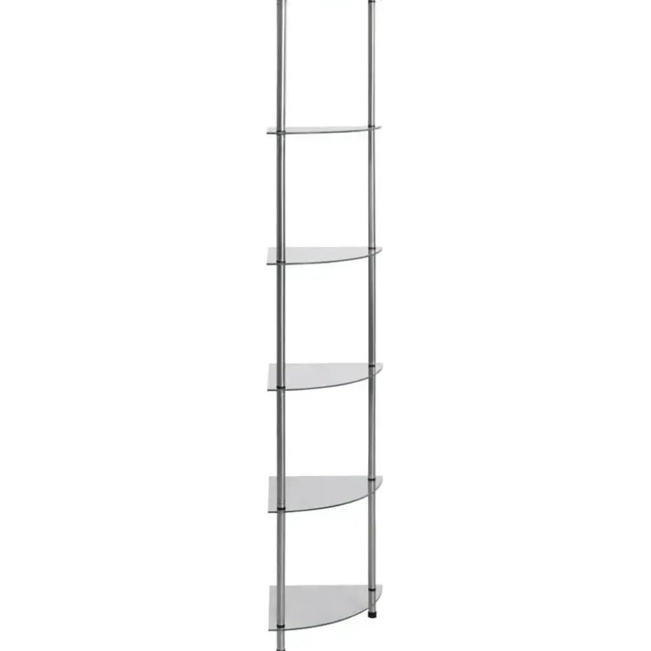 vidaXL - Boekenkast met 6-laags planken - Transparant - Glas - 30x30x160 cm