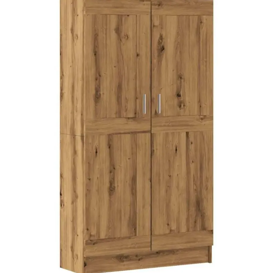 vidaXL - Boekenkast met schappen en 2 deuren - Artisan eiken - 82.5x30.5x150 cm