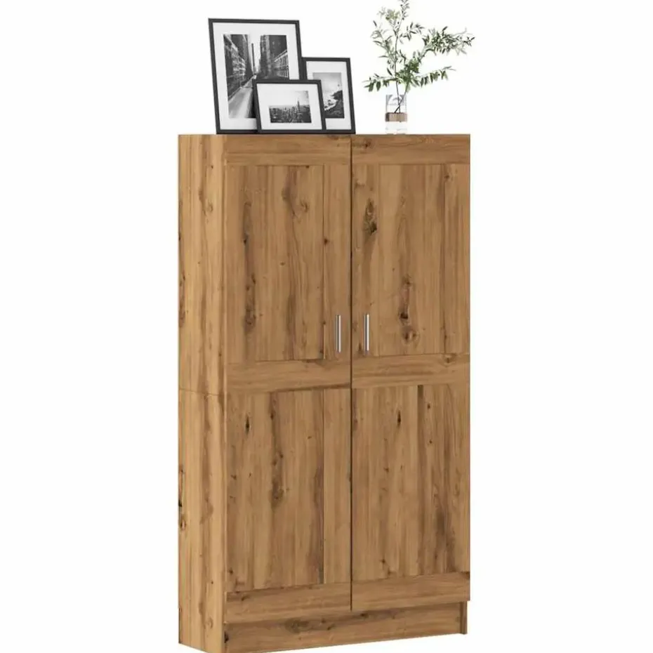 vidaXL - Boekenkast met schappen en 2 deuren - Artisan eiken - 82.5x30.5x150 cm