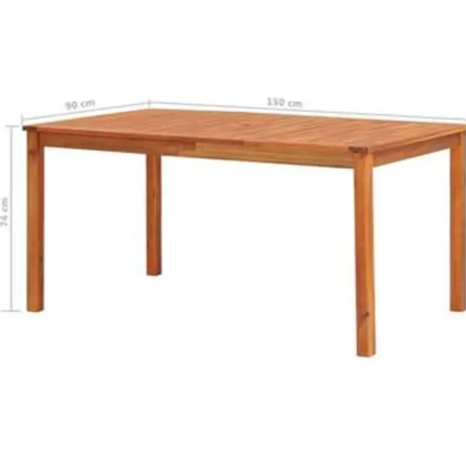 vidaXL - Buiten Eettafel - Bruin - Hout - 150 x 90 x 74 cm