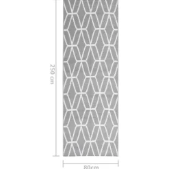 vidaXL - Buitenkleed - Grijs - Polypropyleen - 80 x 250 cm