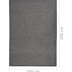 vidaXL - Buitenkleed - Grijs - Kunststof - 140 x 200 cm