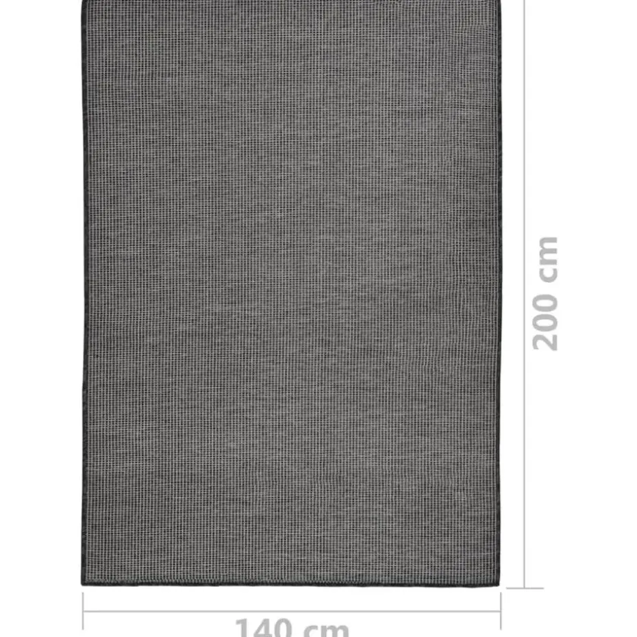 vidaXL - Buitenkleed - Grijs - Kunststof - 140 x 200 cm