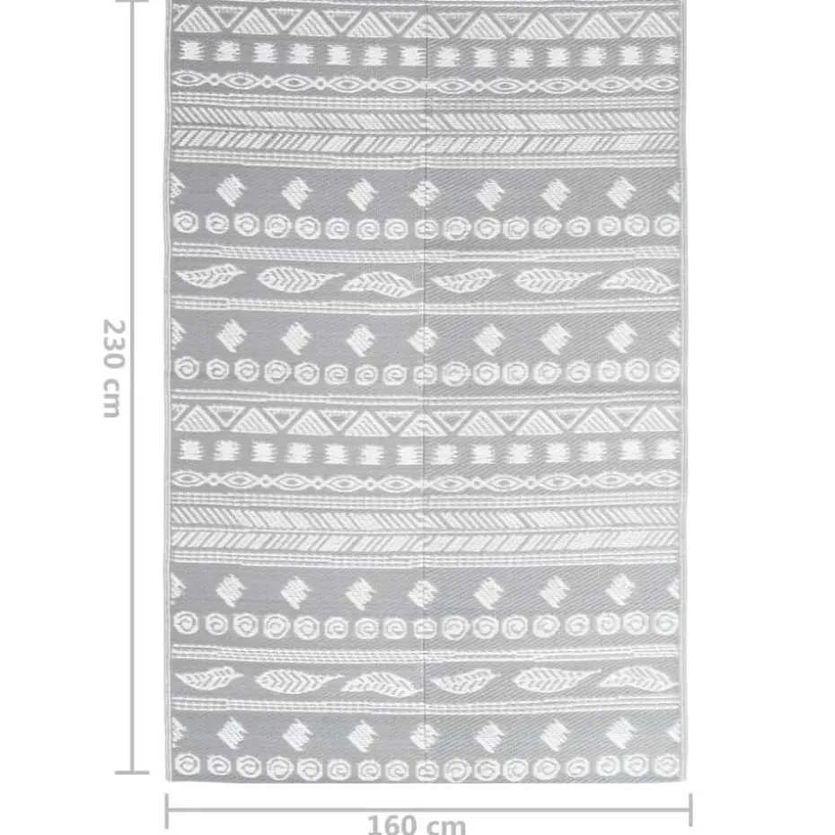 vidaXL - Buitenkleed - Grijs - Polypropyleen - 160 x 230 cm