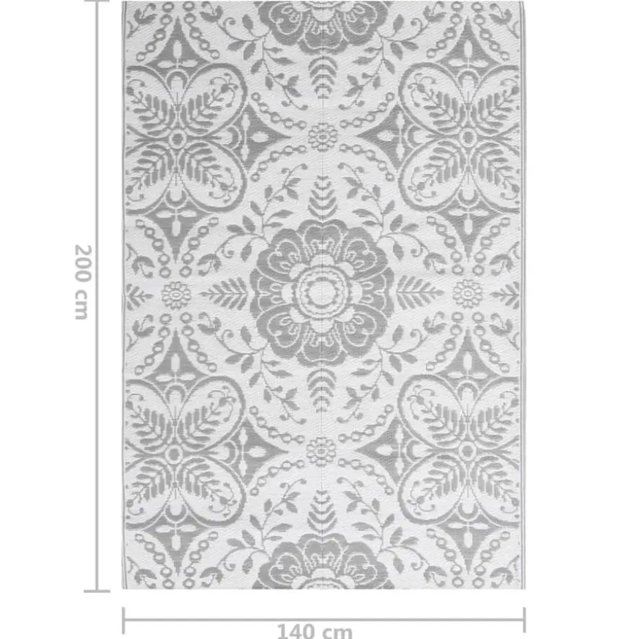 vidaXL - Buitenkleed - Grijs - Polypropyleen - 140 x 200 cm