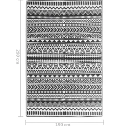vidaXL - Buitenkleed - Zwart - Polypropyleen - 190 x 290 cm