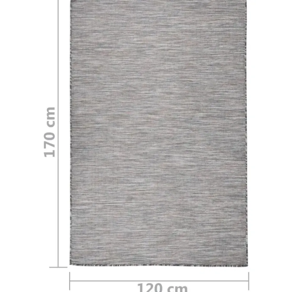 vidaXL - Buitenkleed - Zwart - Kunststof - 120 x 170 cm