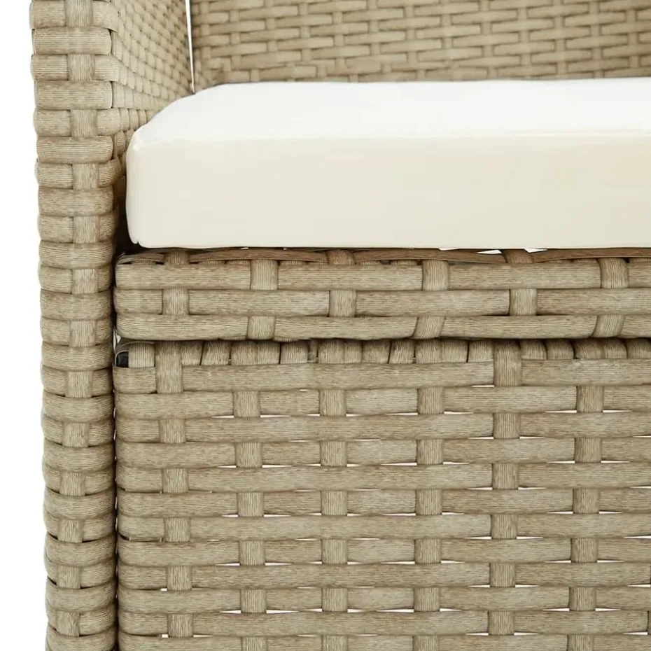 vidaXL - Buitenstoel - Beige - Poly rattan - 2 stuks