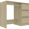 vidaXL - Bureau - Bruin - Bewerkt hout