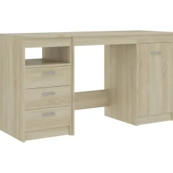 vidaXL - Bureau - Bruin - Bewerkt hout
