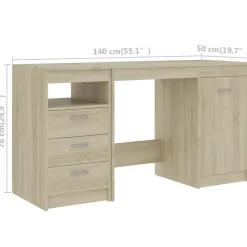 vidaXL - Bureau - Bruin - Bewerkt hout