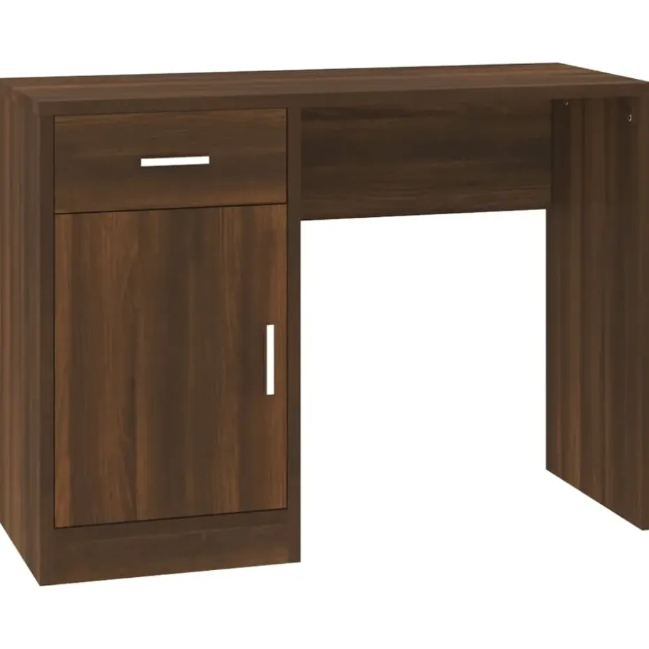 vidaXL - Bureau - Bruin - Bewerkt hout