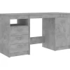 vidaXL - Bureau - Grijs - Bewerkt hout