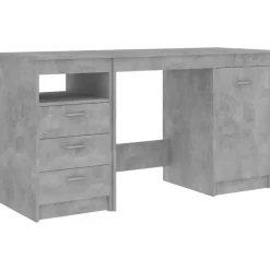 vidaXL - Bureau - Grijs - Bewerkt hout